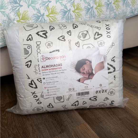2 Pack Down Alternative Pillows 20x28 in 50x70 cm Standard...
